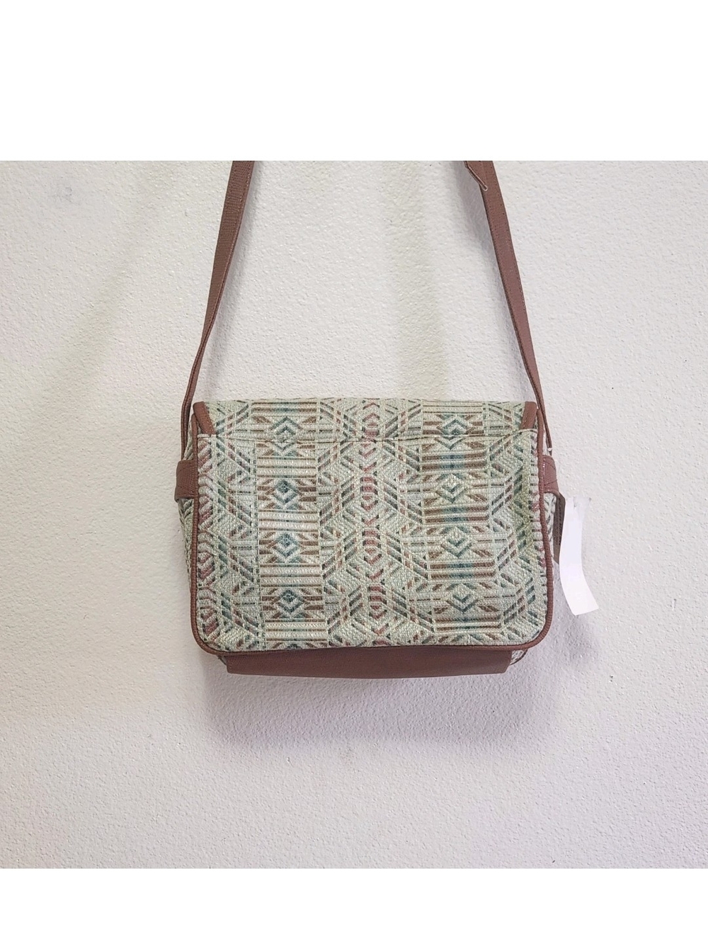 VTG 90s BG Street Aztec Tapestry Carpet Crossbody Bag 10x9x4 Bon Marche Hippie - Picture 5 of 16